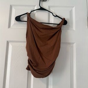 A&F Modal-Blend CollectionBrown Draped Top